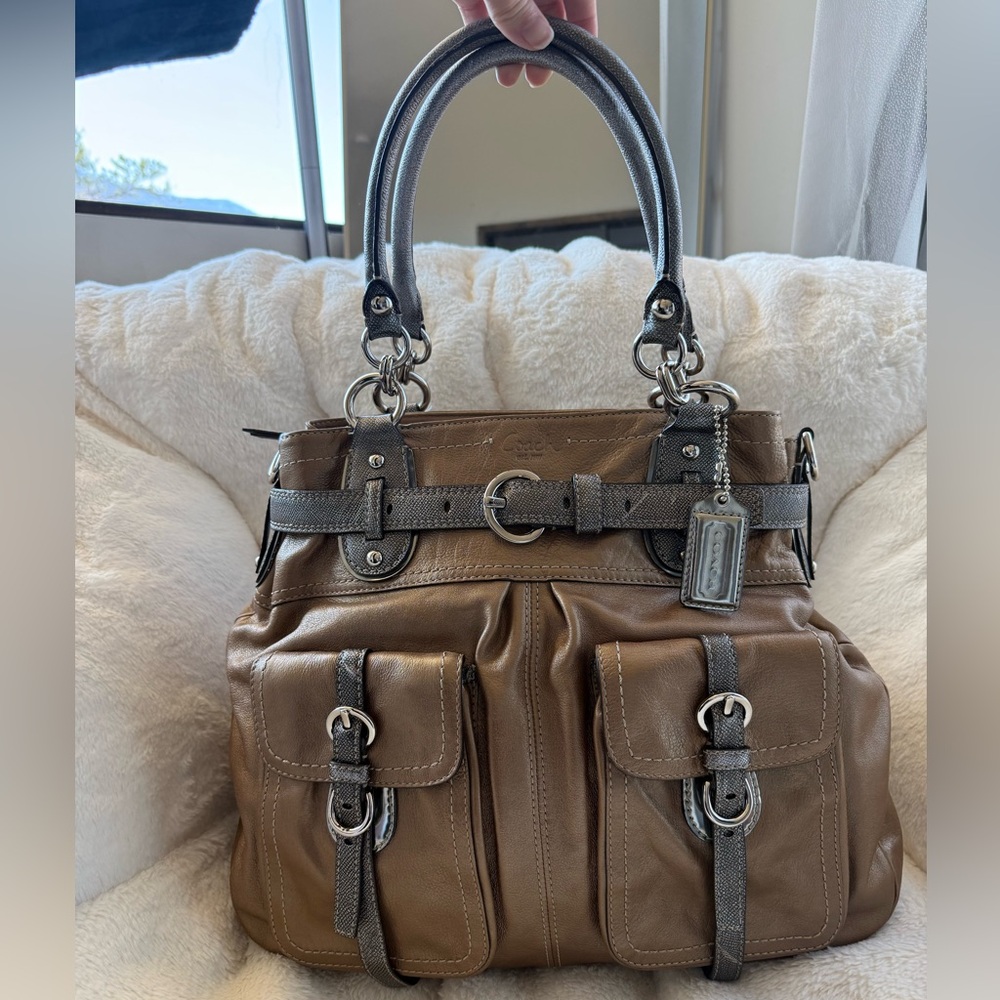 Coach Limited Edition Legacy Metallic Bronze XL Tote Bag